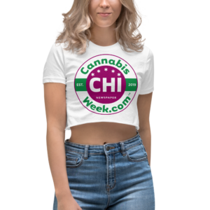 Purchase our fitted ChiCannabisWeek.com Women's Crop Top Today!